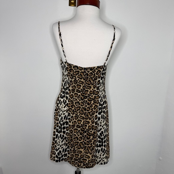 Speechless Leopard Print Mini Slip Dress Small Y2K 90s Spaghetti Strap Cowl Neck - Picture 4 of 9